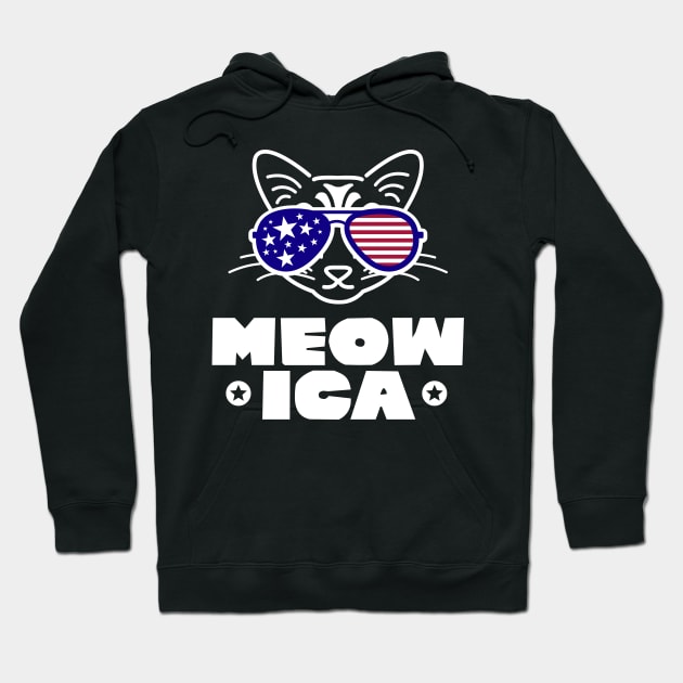 Meowica Cat amrican Lovers Hoodie by holger.brandt